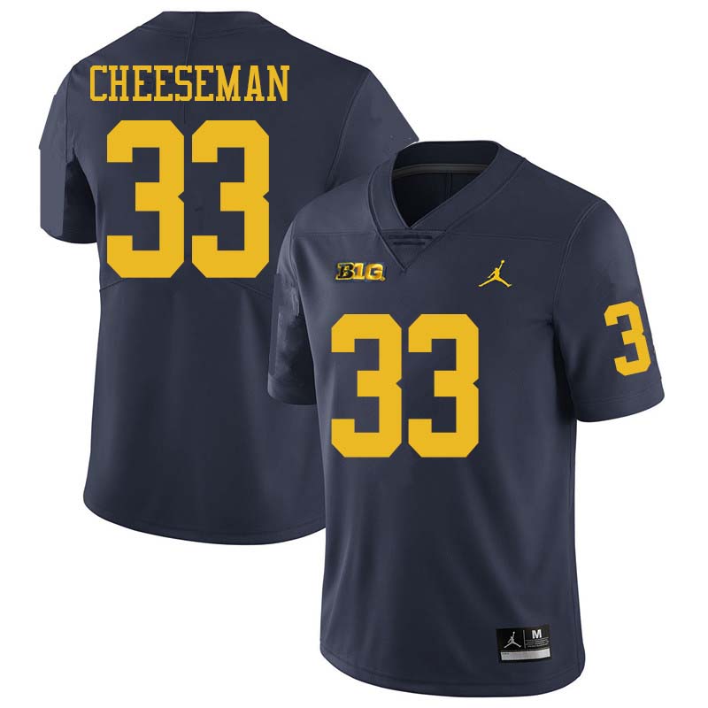Jordan Brand Men #33 Camaron Cheeseman Michigan Wolverines College Football Jerseys Sale-Navy - Click Image to Close
